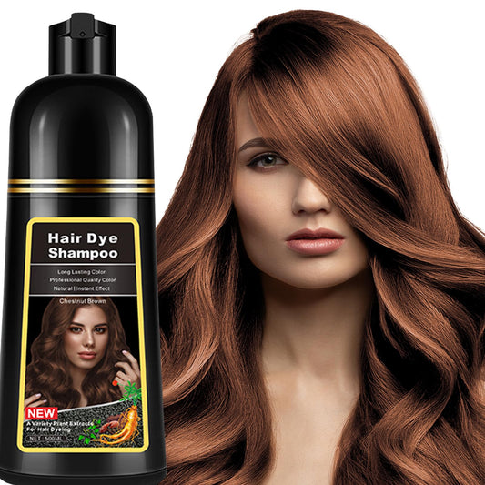 Lymznus Chestnut Brown Hair Dye Shampoo bottle for at-home color