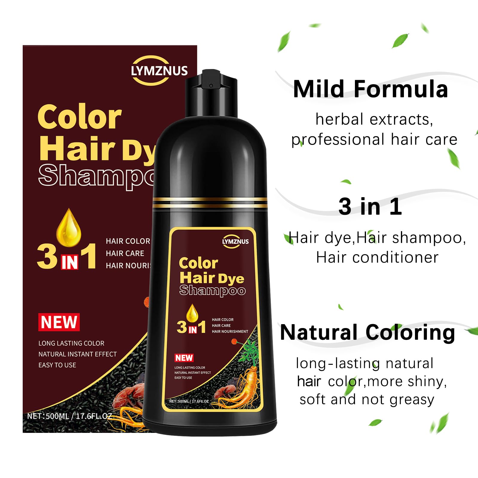 Gloves and foam from the herbal color shampoo during use