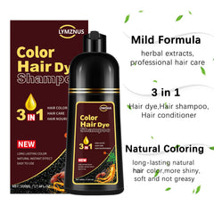Gloves and foam from the herbal color shampoo during use