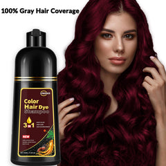 Lymznus 3-in-1 shampoo colors, cleanses, and conditions hair in one step.