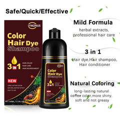 Lymznus Instant Coffee Hair Dye Shampoo 500ml bottle shows value and long use
