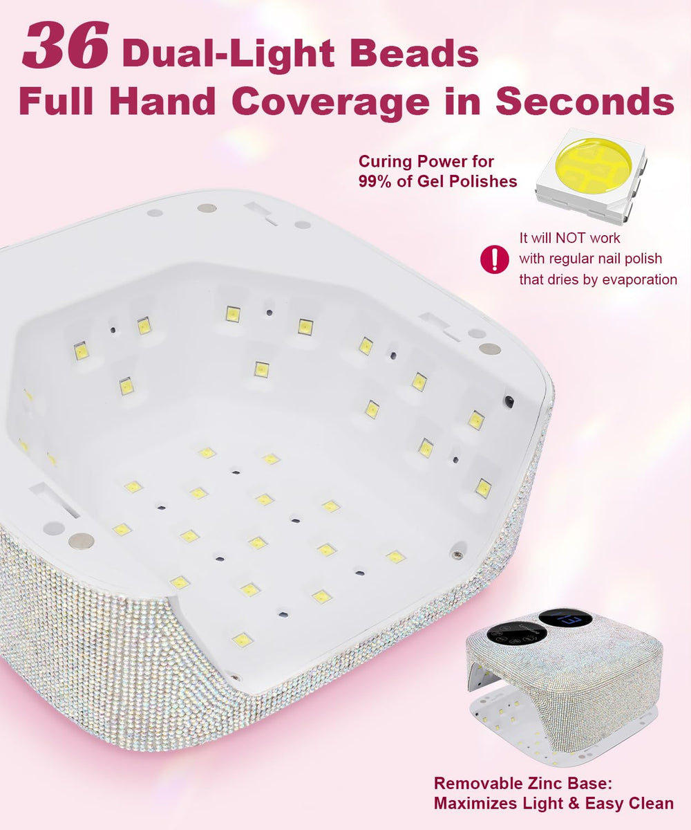 Lynsalene 36 UV/LED beads provide full-spectrum curing for gel polishes