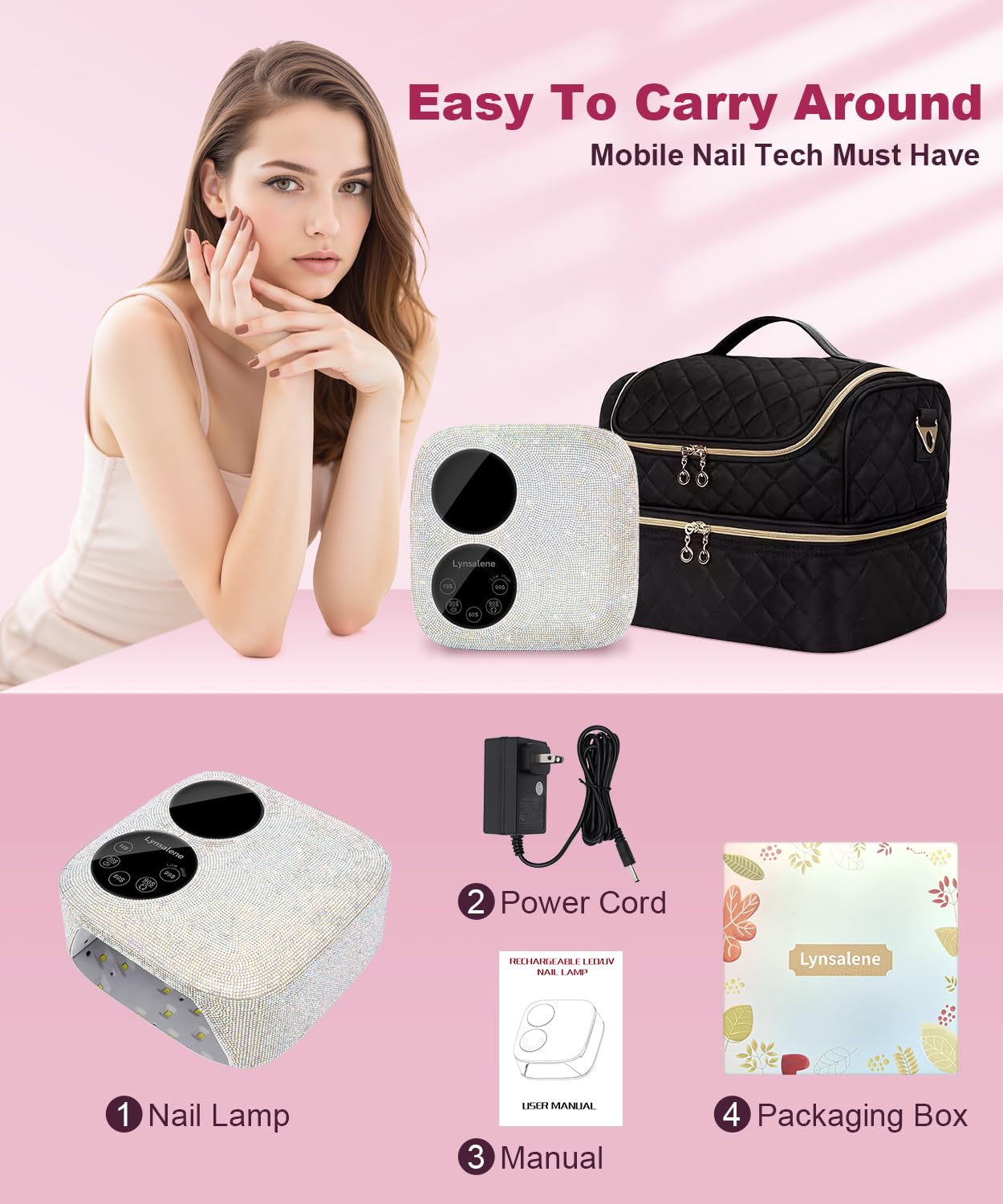 Lynsalene portable gel nail dryer for salon-quality results anywhere