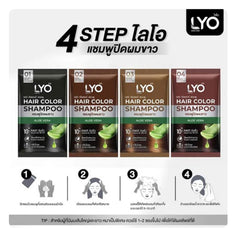 LYO Gray Hair Dye Shampoo 01 foam application shows rich lather