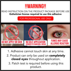 Lyon Lash glue packaging highlights premium USA-Korea production and QC