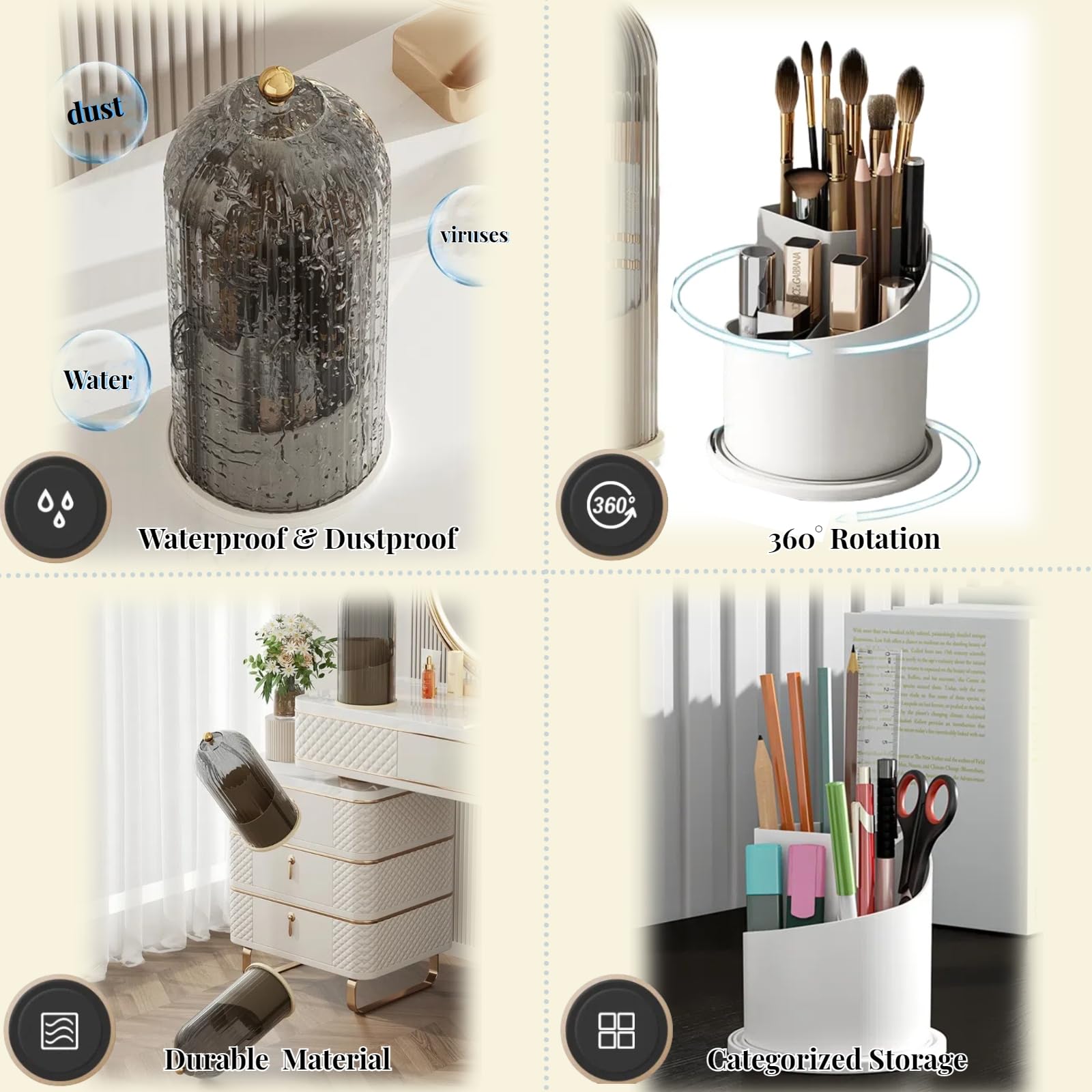 Lyoveu B-H1 multilattice design keeps brushes neatly organized by size.