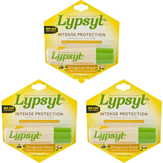 Lypsyl Intense Protection Original Mint balm tube front view for mint refreshment.