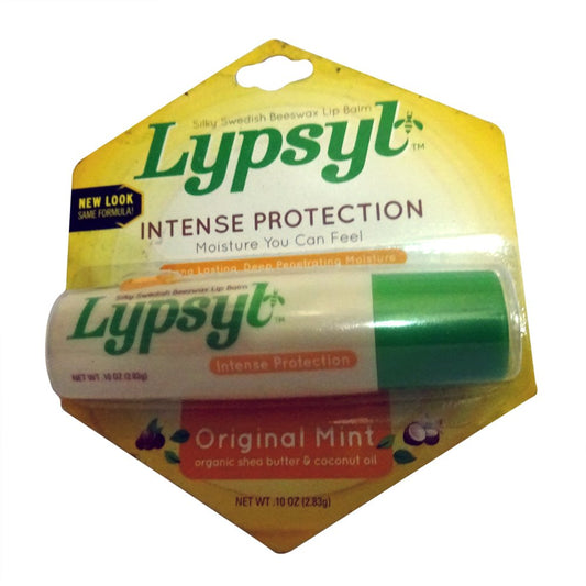 Lypsyl Original Mint lip balm with easy one-handed application for quick hydration.