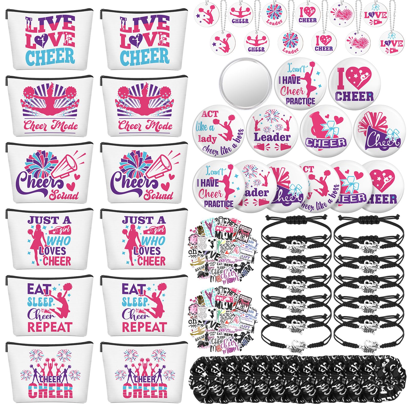 Lyrow cheer scrunchies pink set for a coordinated team look and on-the-go styling