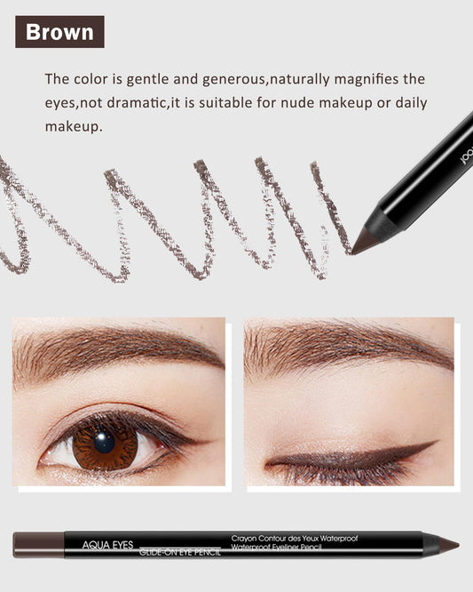 Swatches of LYSdefeu brown gel eyeliner showing rich pigment and smooth glide