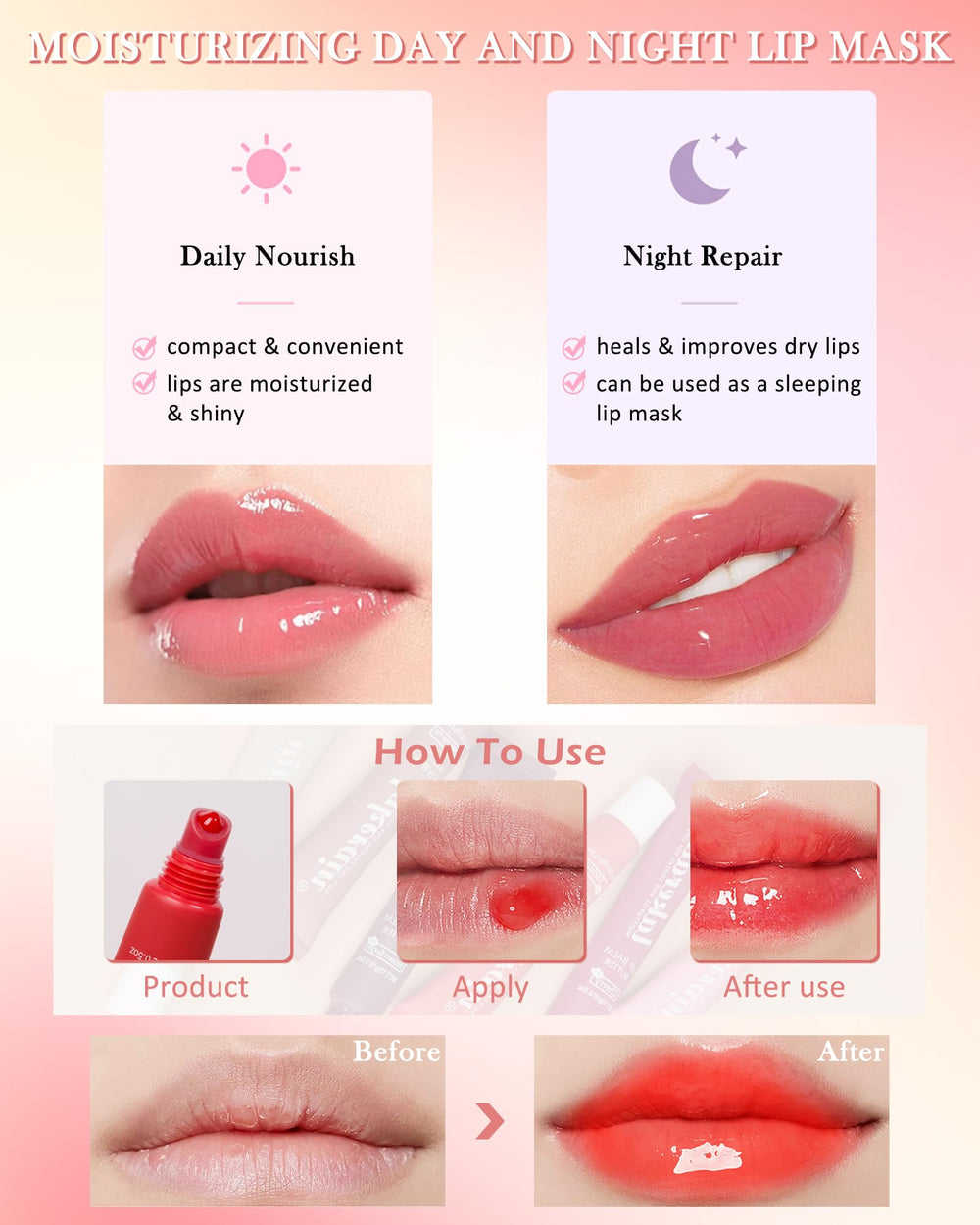 LYSdefeu Long-Lasting Hydrating Glow Lip Care Oil keeps lips moisturized all day