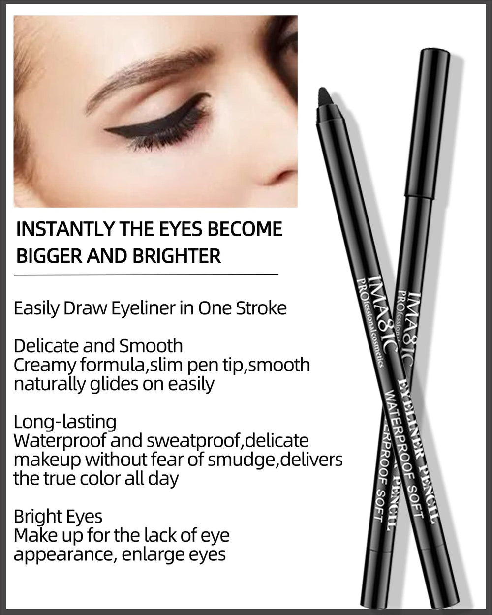 Portable, lightweight LYSdefeu eyeliner pencil for on-the-go touchups.