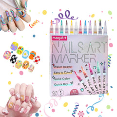 LZUPIKC 12-color nail art pens for vibrant DIY designs.