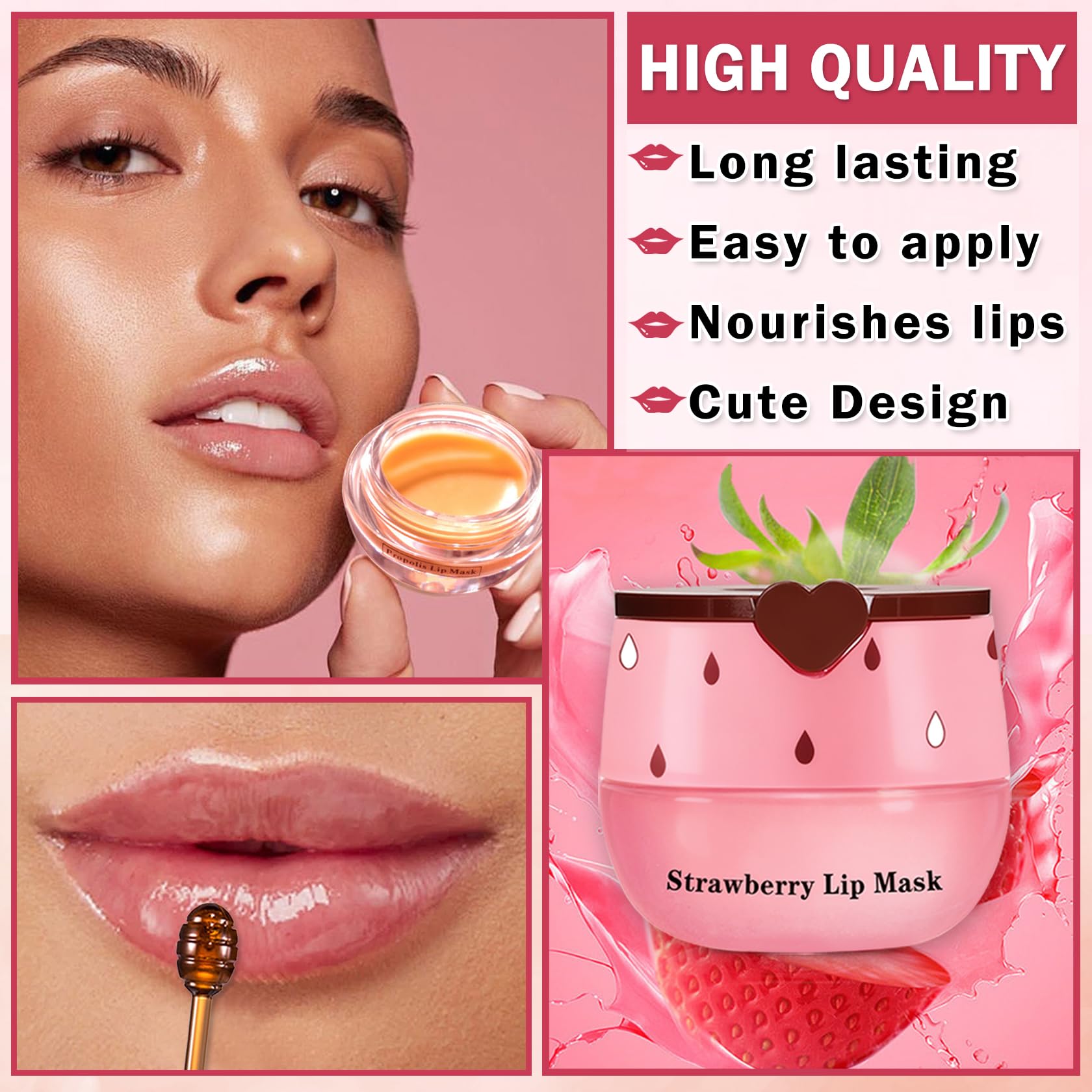 Night time application of LZXLUKGIR lip sleeping mask for nourishment