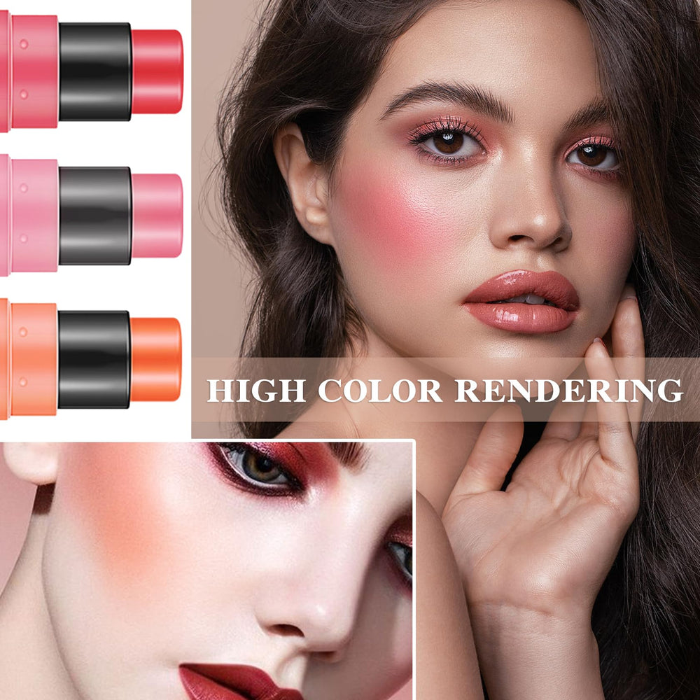 LZYLLS Cream Blush Stick texture swatch shows silky, lightweight color.