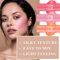 LZYLLS Cream Blush Stick tip end enables precise, beginner-friendly application.