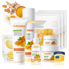 LZYLLS turmeric skincare set front view for a complete daily routine.