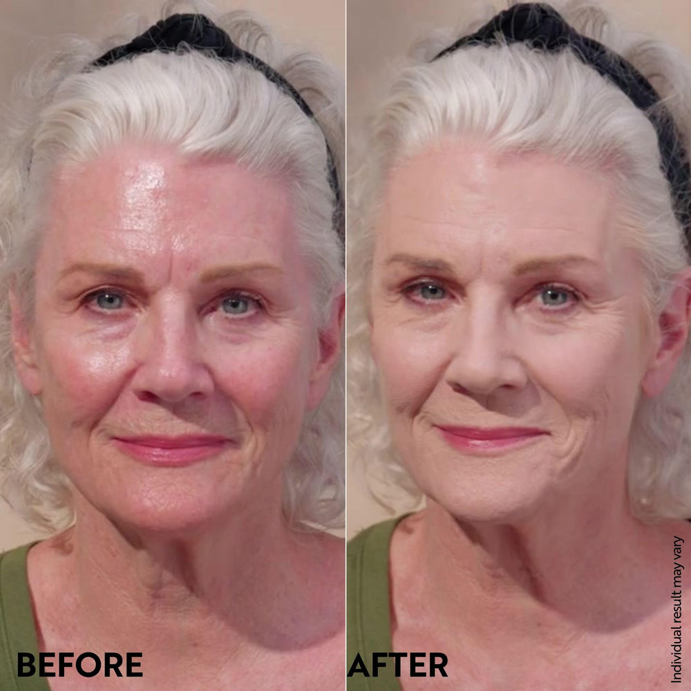 M. Asam Magic Finish Porcelain Teint brush application shows smooth blending