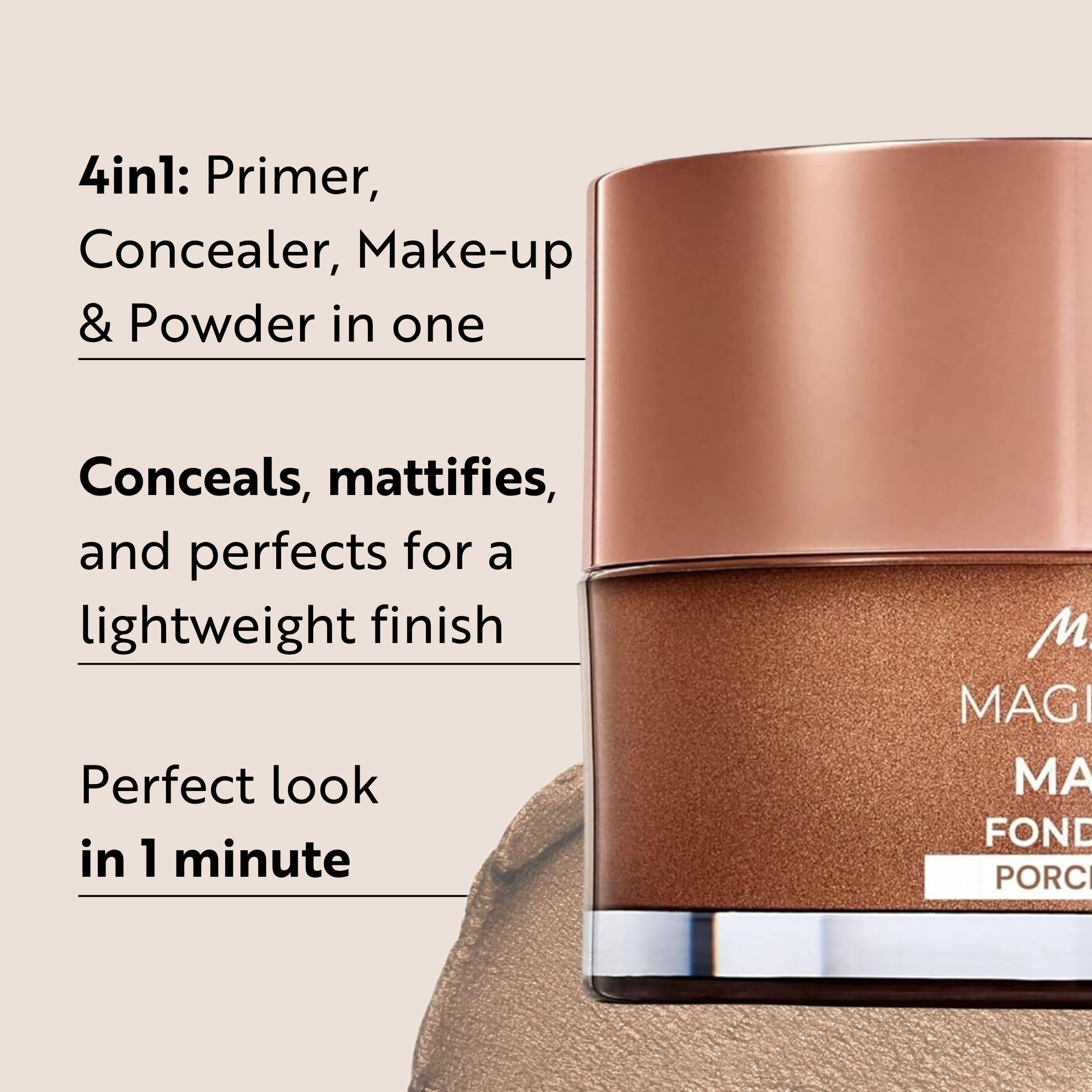 M. Asam Magic Finish Porcelain Teint mousse swatch demonstrates creamy texture with buildable coverage