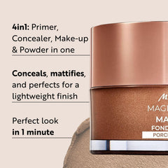 M. Asam Magic Finish Porcelain Teint mousse swatch demonstrates creamy texture with buildable coverage