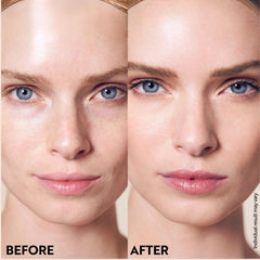 M. Asam Magic Finish Porcelain Teint swatch on skin shows adaptation to fair tones
