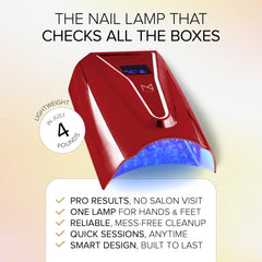 Acetone-proof PC body of M Crystal Cure lamp resists solvents during cleanup.