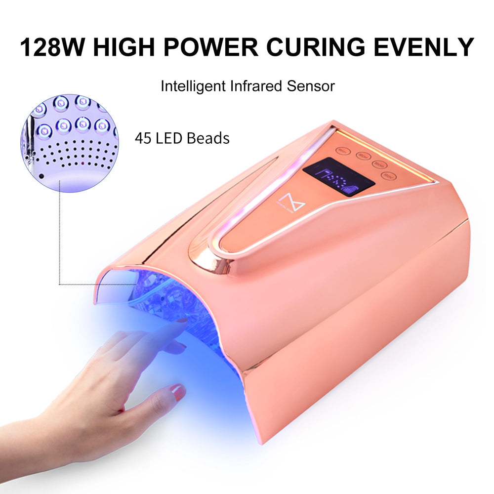 M Crystal Cure 128W UV Nail Lamp unicorn purple finish adds style.