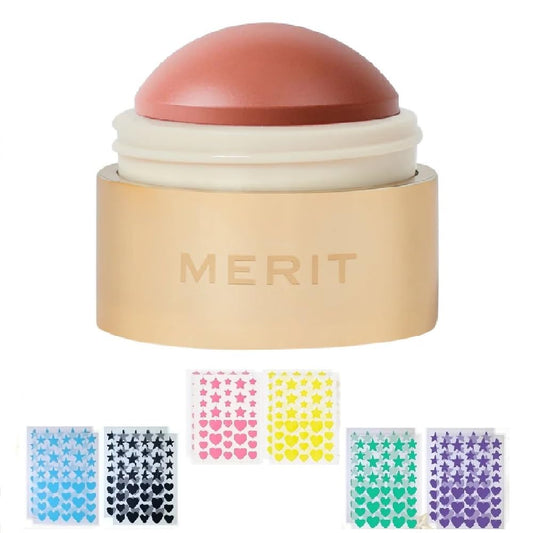 M Flush Balm Cream Blush in Beverly Hills Soft Peach on cheeks for natural radiant color.