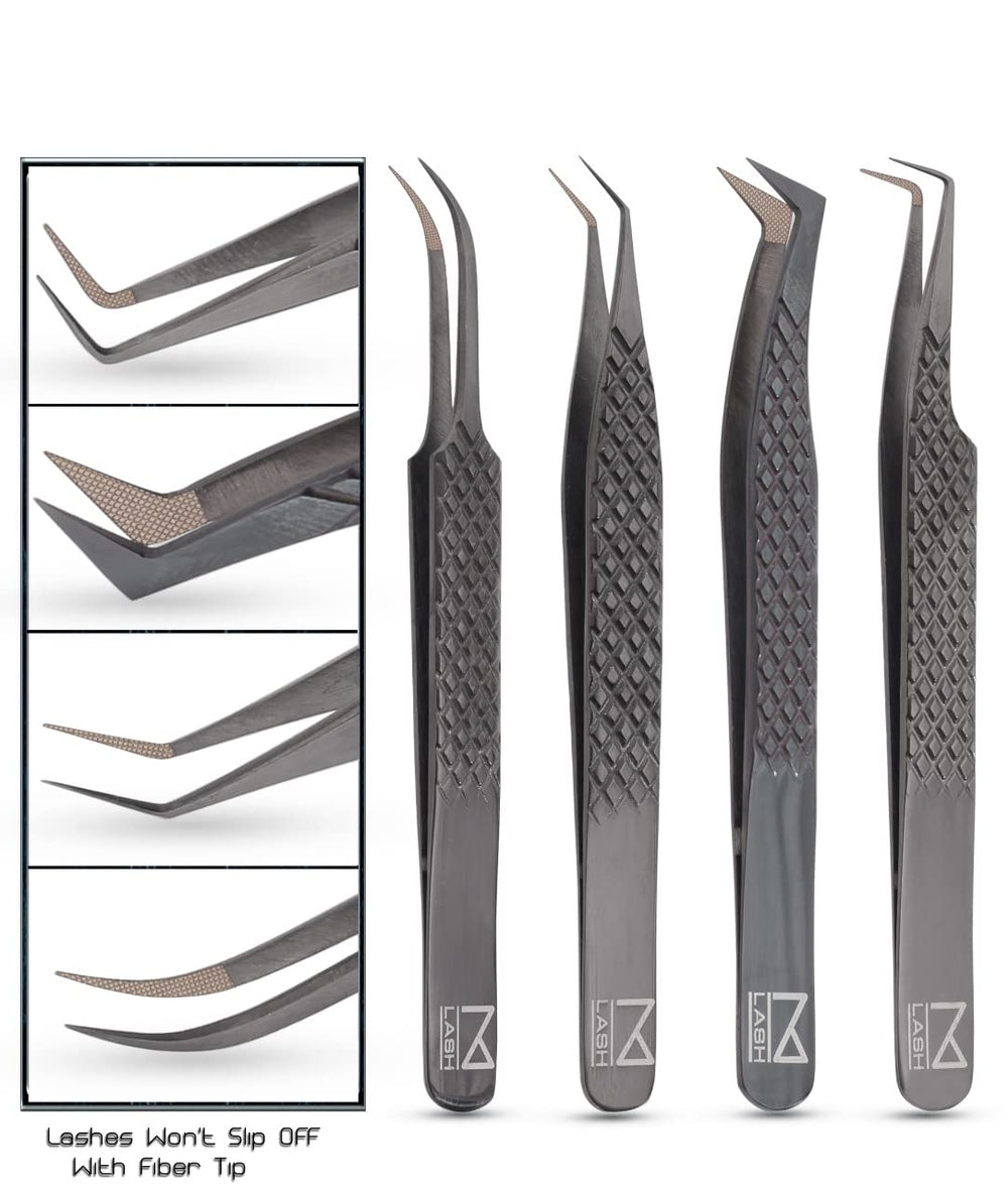 M LASH cluster tweezers for precise lash grouping in black finish.