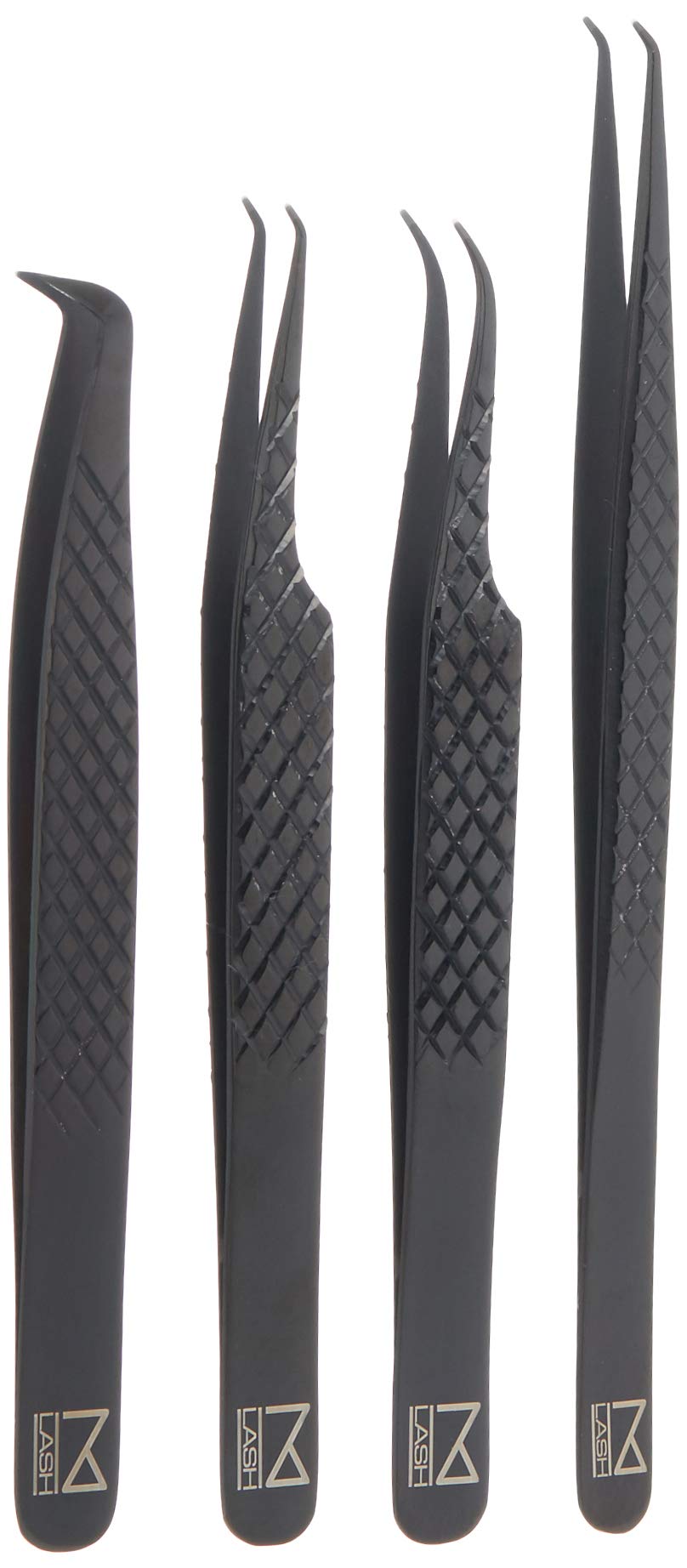 M LASH Tweezers with diamond grip for secure control during extensions.