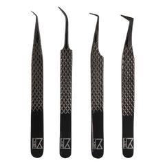 M LASH Tweezers Set 4 with fiber-tip for precise lash isolation.