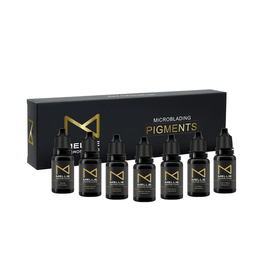 M microblading ink set with seven shades for versatile eyebrow color