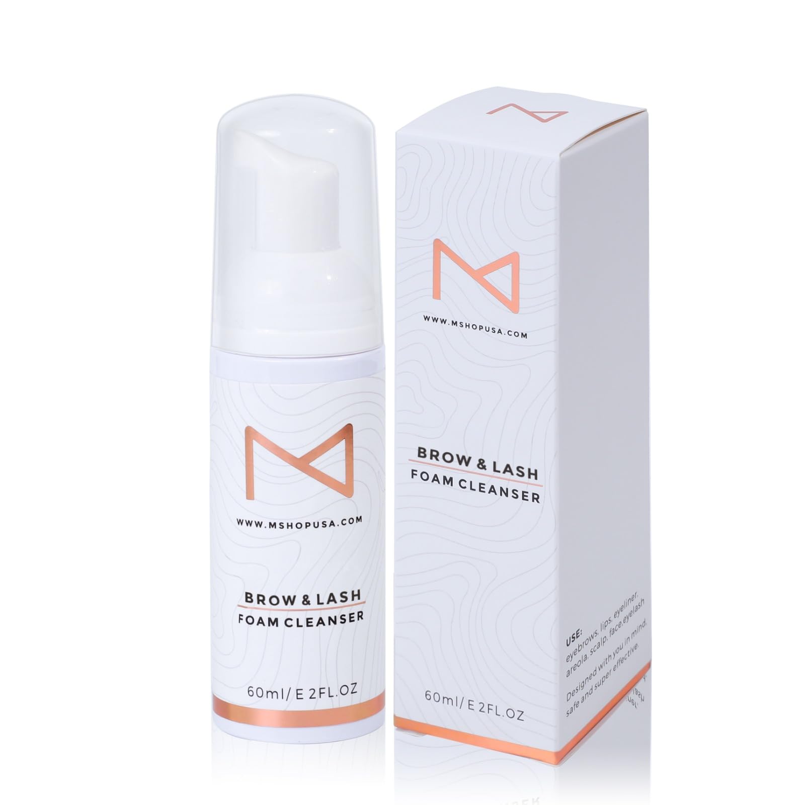 M PMU brow and lash foam cleanser bottle pour for gentle aftercare with extensions