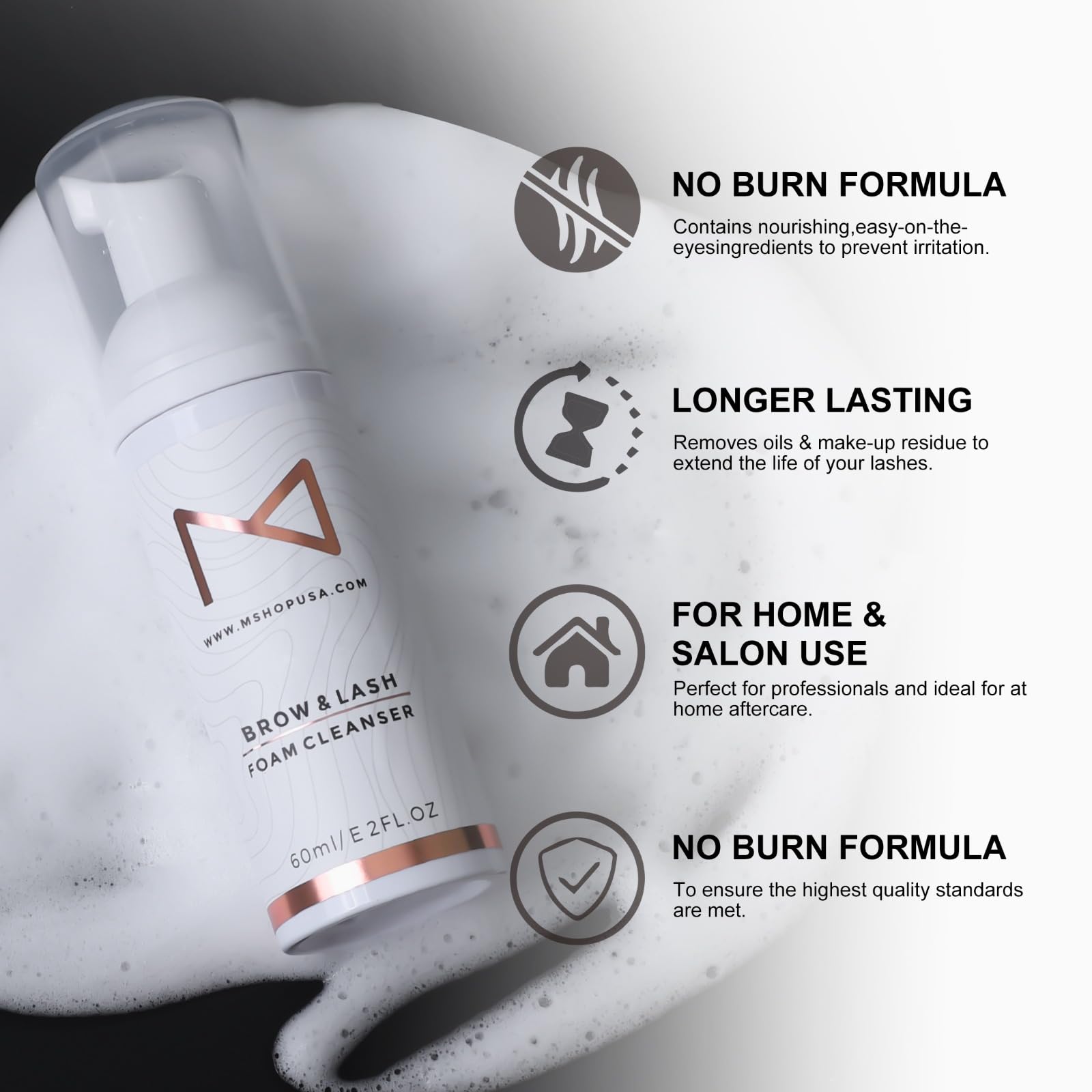 M PMU brow and lash foam cleanser used for brows care around eye area