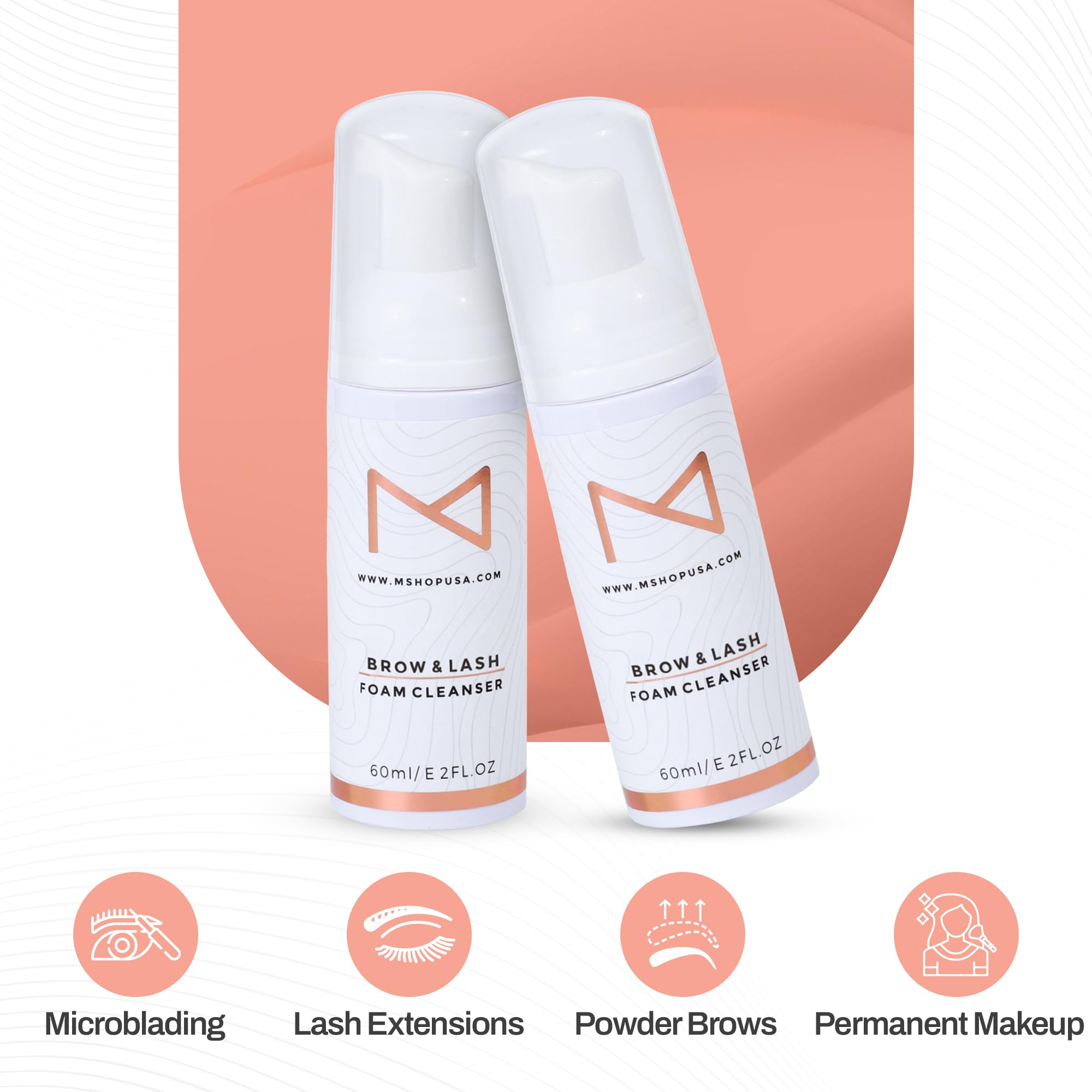 M PMU brow and lash foam cleanser in action for eyelash extension care
