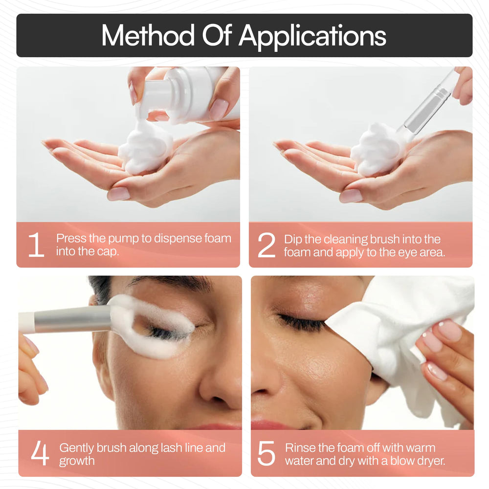 M PMU brow and lash foam cleanser suitable for professional and home routines