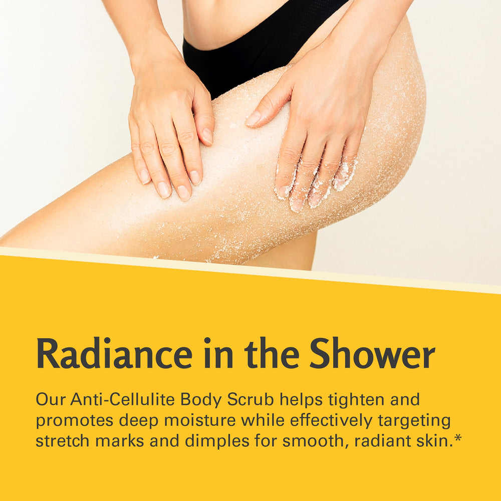 M3 Naturals scrub after-shower use demonstrates skin refinement and softness.