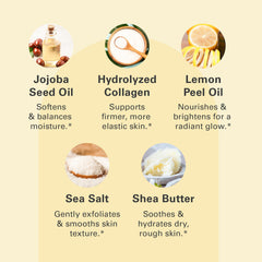 M3 Naturals scrub applied on leg for exfoliation and moisturized glow.