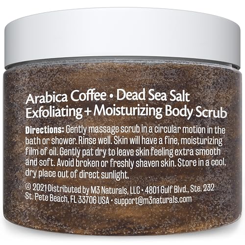 Applying M3 Naturals coffee scrub to hands for smoother skin