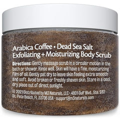 Applying M3 Naturals coffee scrub to hands for smoother skin