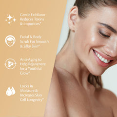 Scrub with collagen and stem cells for skin support