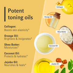 M3 Naturals turmeric scrub being used on body for even texture and glow