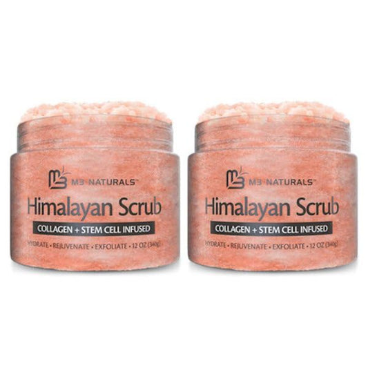 M3 Naturals Himalayan Salt Scrub for face exfoliation with lychee oil and antioxidants.