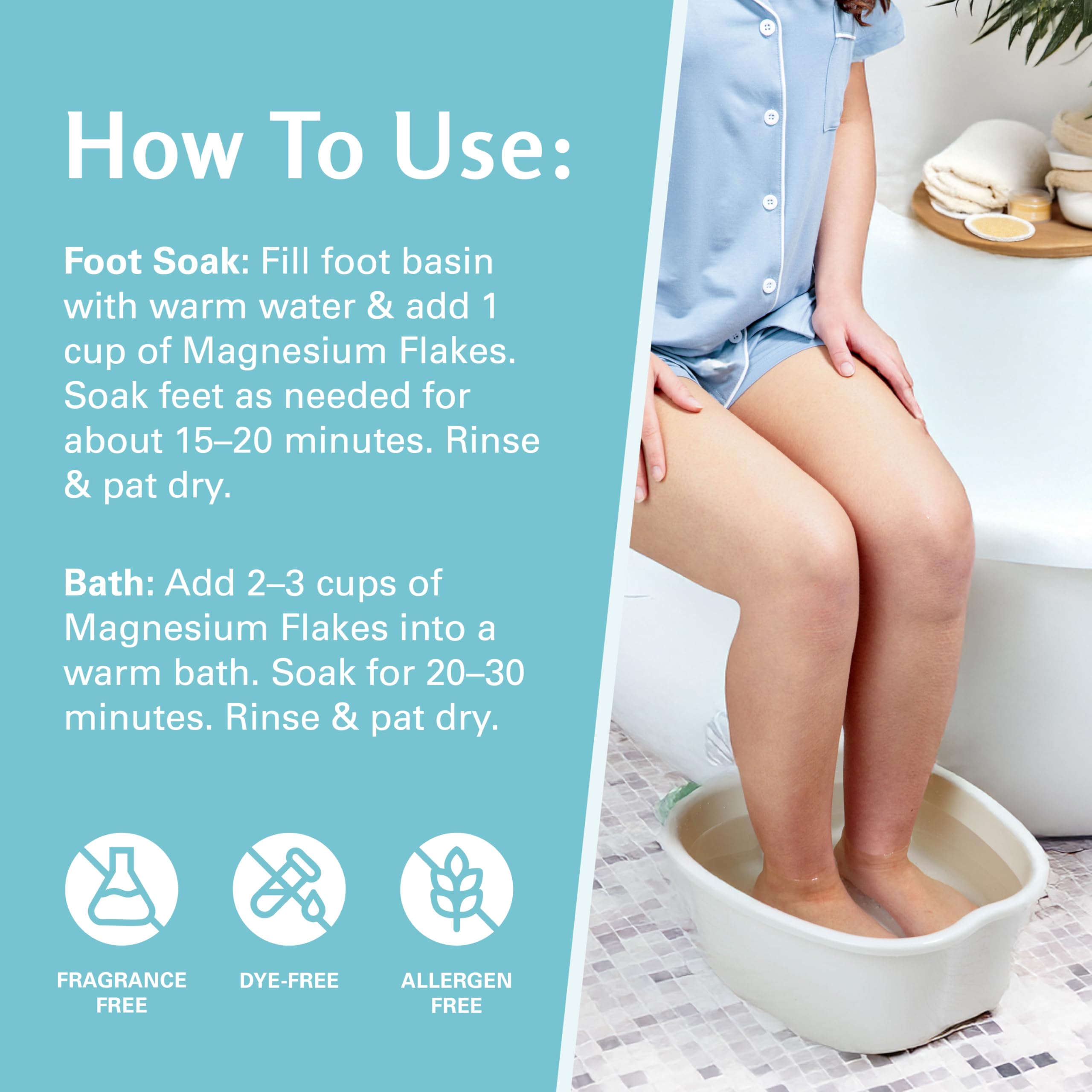 M3 Naturals vegan dye-free magnesium soak for gentle skin care