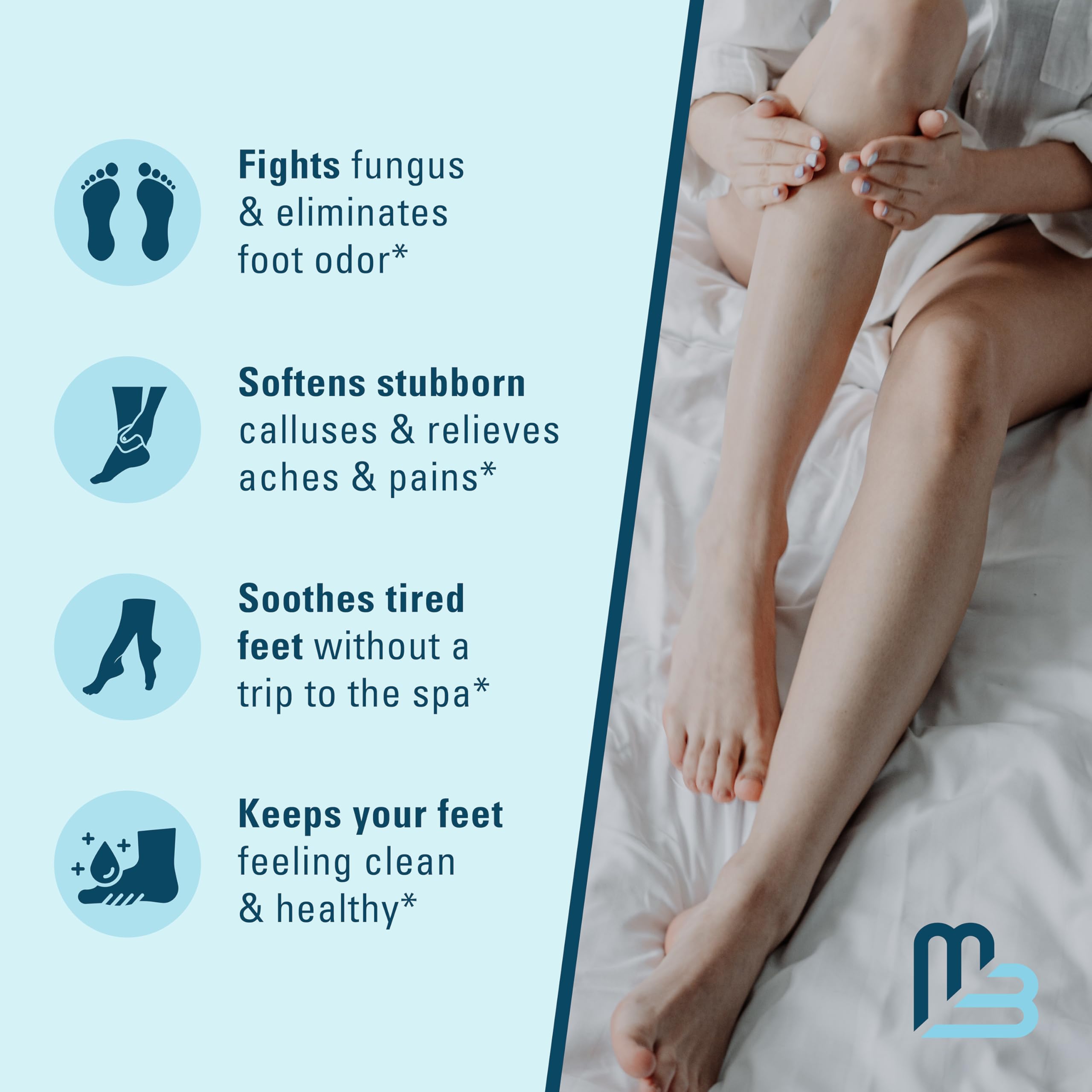M3 Naturals Tea Tree Blend Foot Soak releases spa-like aroma during use.