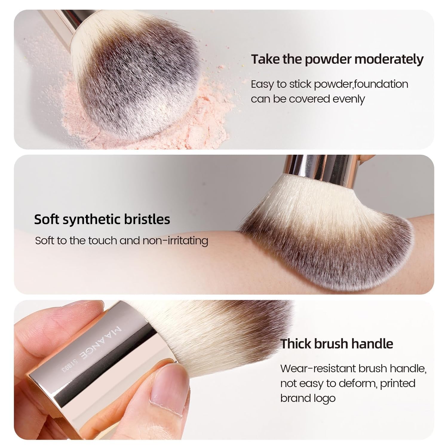 MAANGE concealer brush dual-ended for precise concealing and blending.