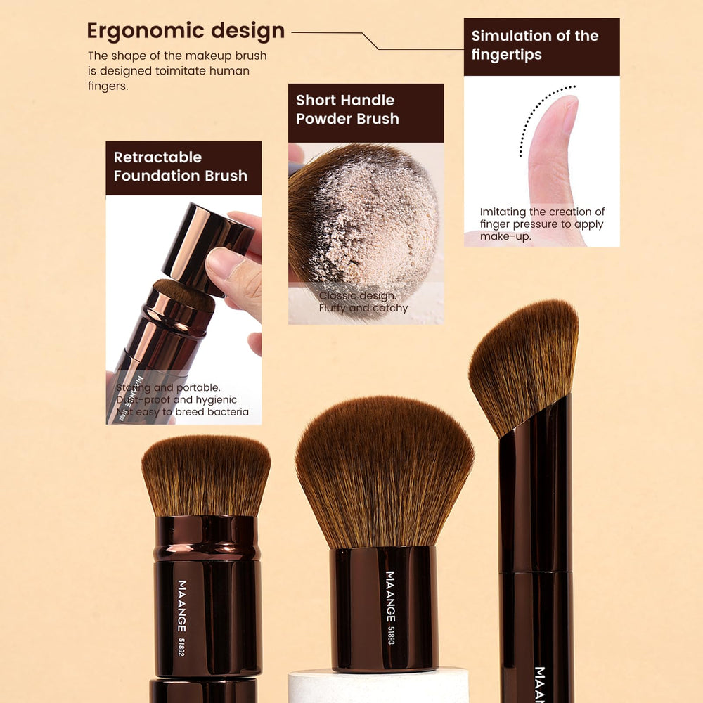 MAANGE concealer brush, dual-ended, for precise spot concealing.