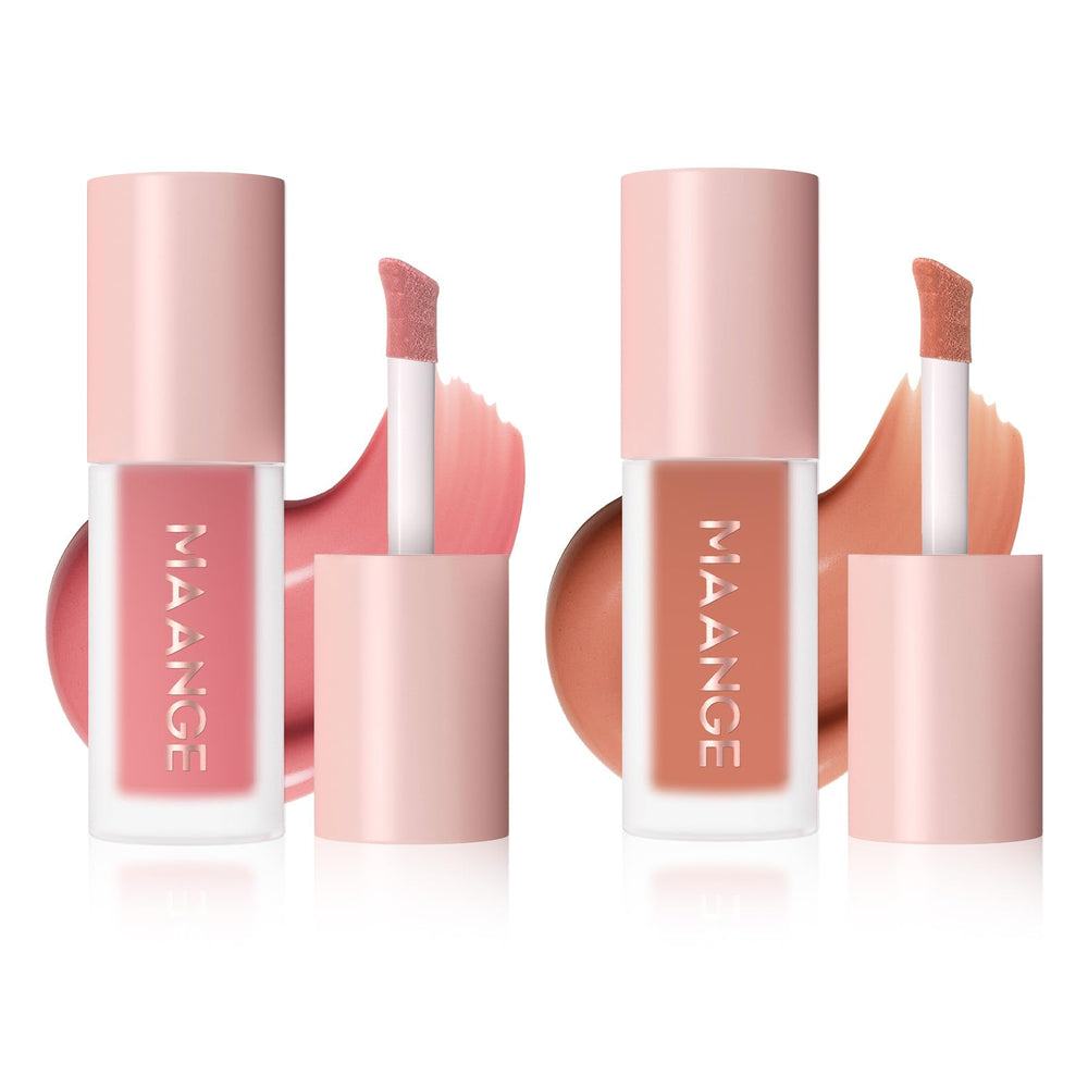 MAANGE front packaging showing two liquid blush tubes and benefits