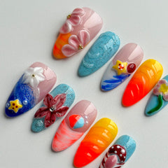 MABKJLF ABS nails with glossy finish for durable, all-day wear