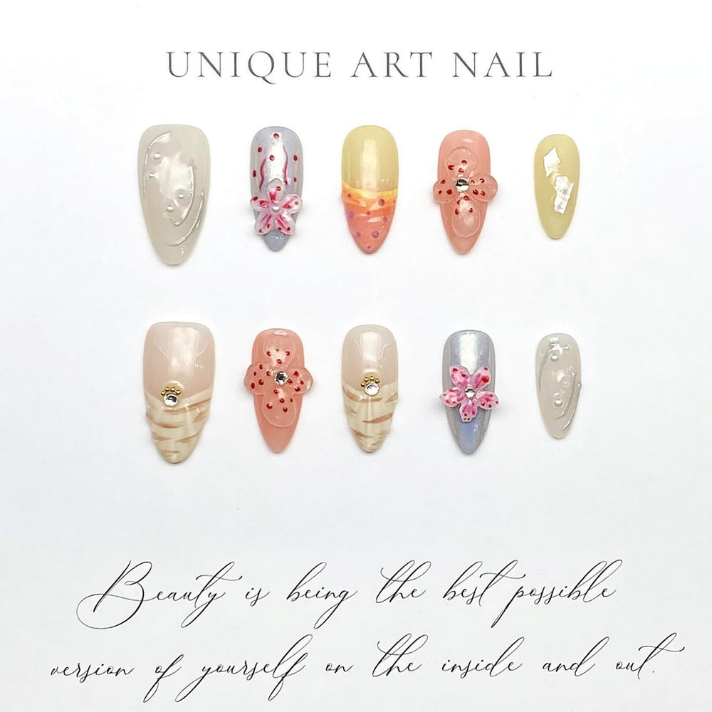 MABKJLF glue-on nails enable quick, easy at-home manicures.